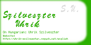 szilveszter uhrik business card